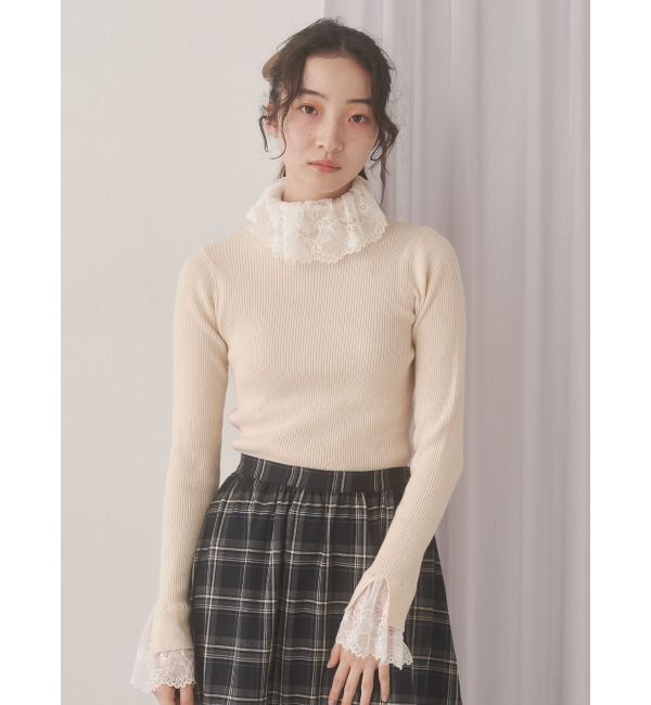 merry jenny「レースリブニット」|ニット・セーター|