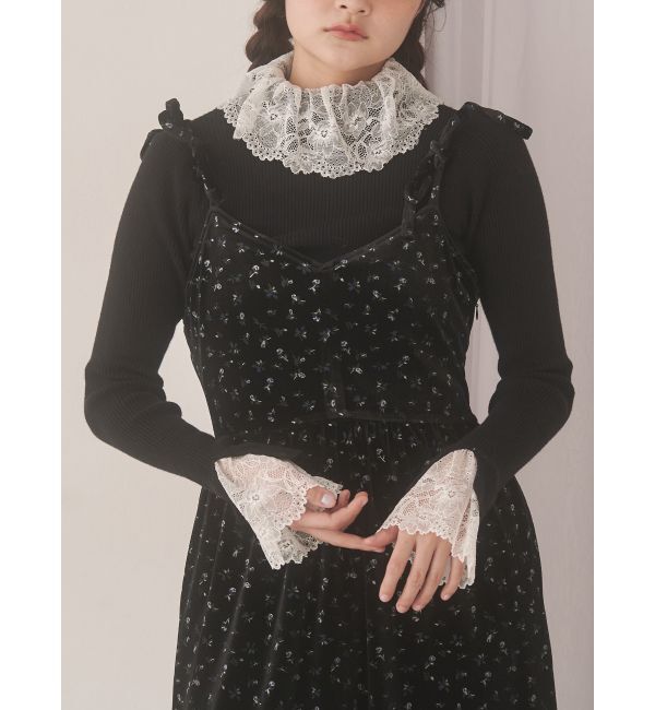merry jenny「レースリブニット」|ニット・セーター|ブラック