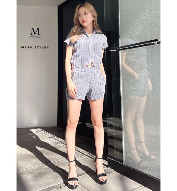 GYDA「W ZIPブリーチワイドリブニットトップス【SETUP着用可】」|ニット・セーター|