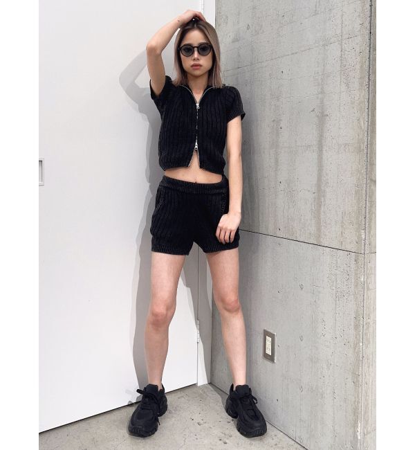 GYDA「W ZIPブリーチワイドリブニットトップス【SETUP着用可】」|ニット・セーター|