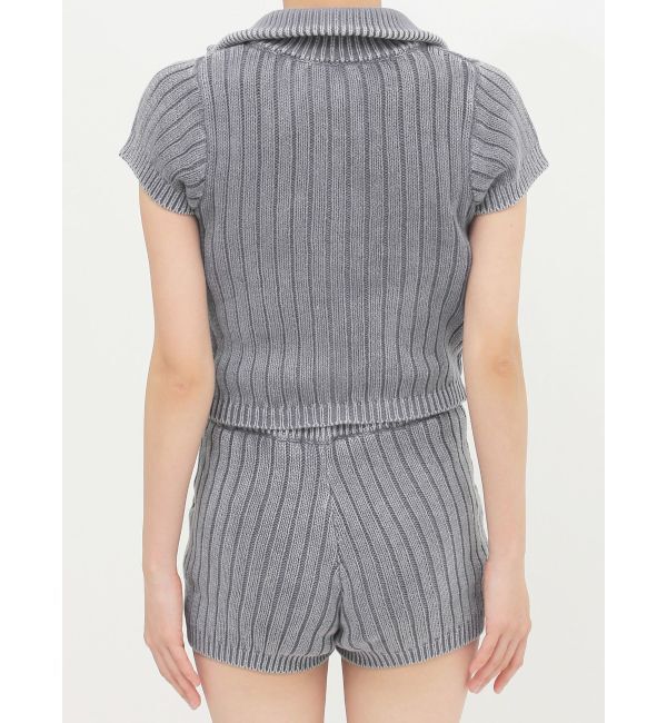 GYDA「W ZIPブリーチワイドリブニットトップス【SETUP着用可】」|ニット・セーター|