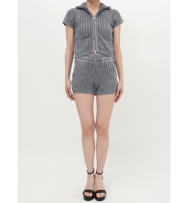 GYDA「W ZIPブリーチワイドリブニットトップス【SETUP着用可】」|ニット・セーター|