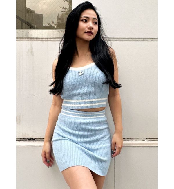 GYDA「ラインパイルニットビスチェ」|キャミソール|