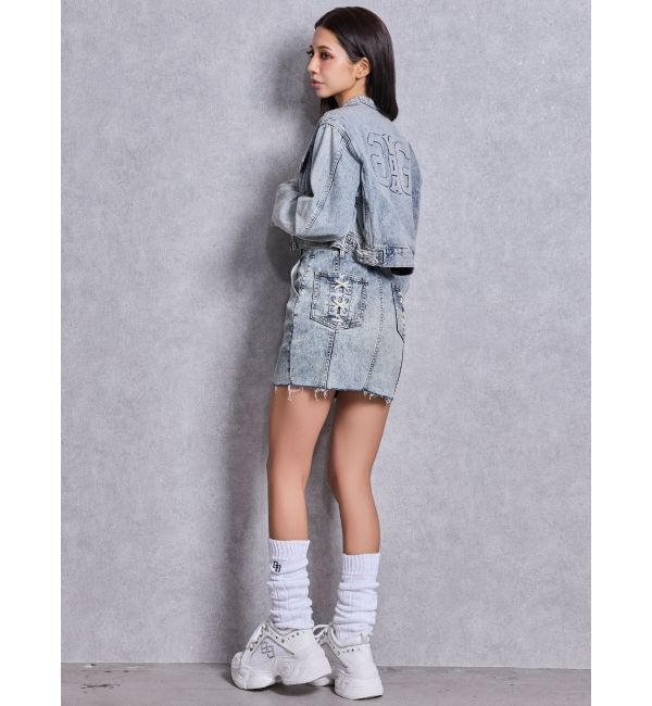 GYDA「Symmetry GYDA EMBOSSノーカラーデニムショートブルゾン」|その他|