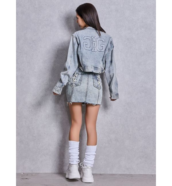 GYDA「Symmetry GYDA EMBOSSノーカラーデニムショートブルゾン」|その他|