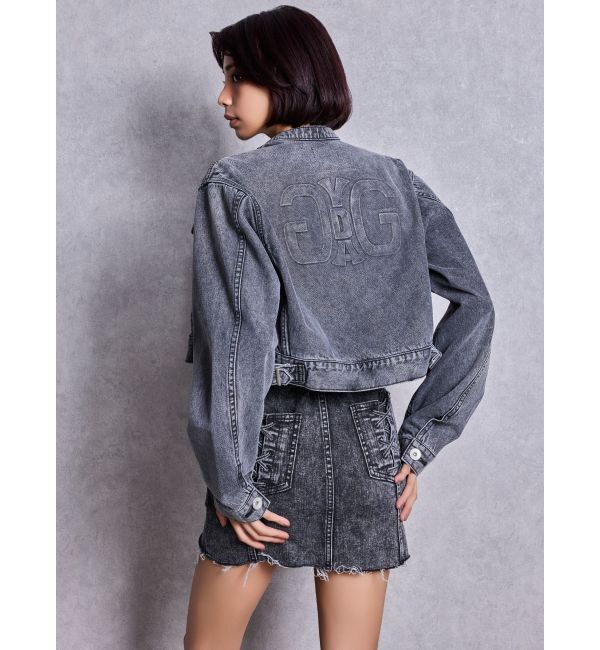 GYDA「Symmetry GYDA EMBOSSノーカラーデニムショートブルゾン」|その他|