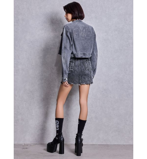 GYDA「Symmetry GYDA EMBOSSノーカラーデニムショートブルゾン」|その他|