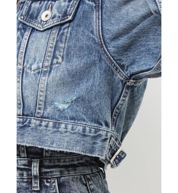 GYDA「Symmetry GYDA EMBOSSノーカラーデニムショートブルゾン」|その他|