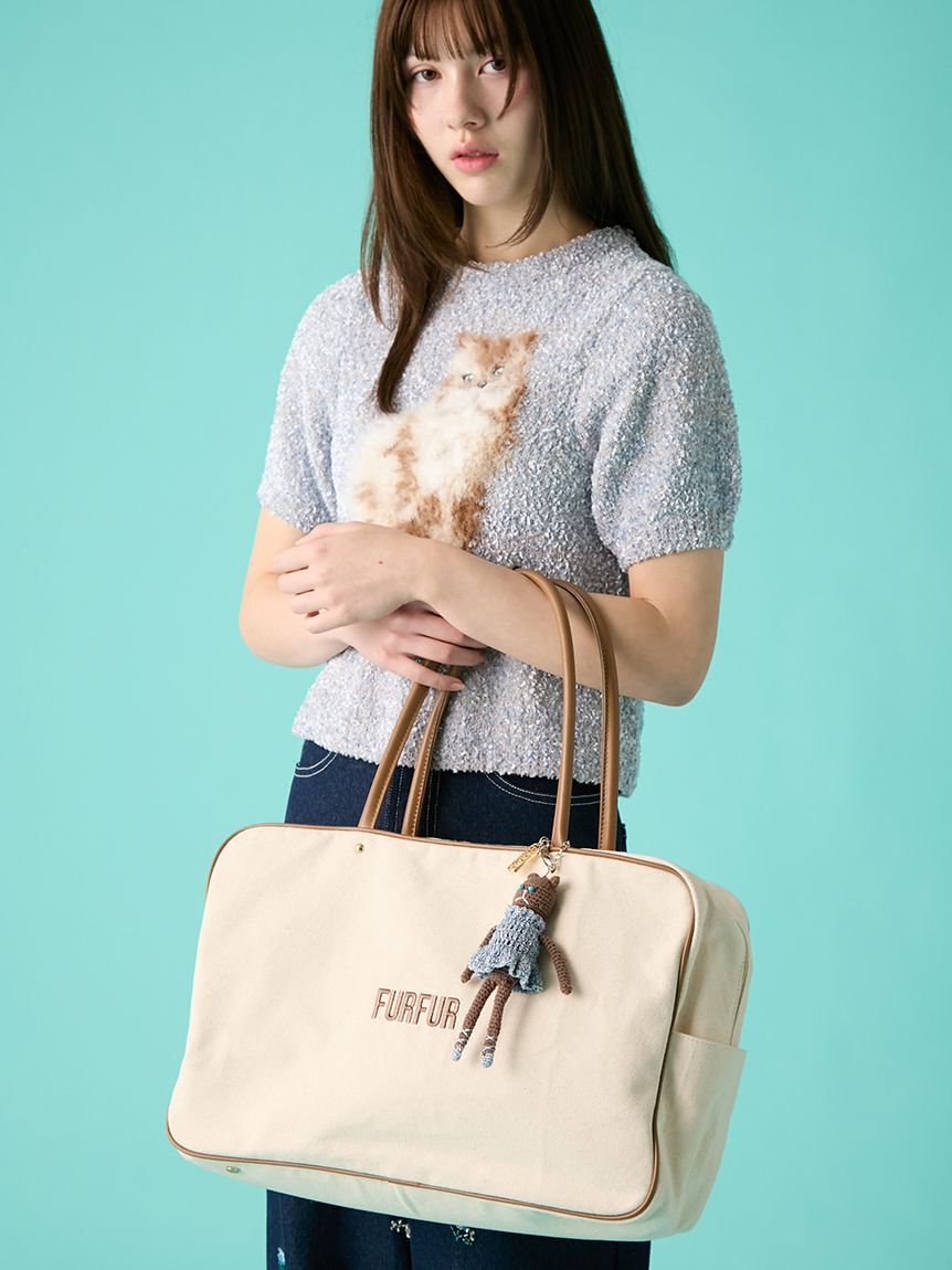 FURFUR「プリマキャットモチーフクロシェチャーム」|キーケース|