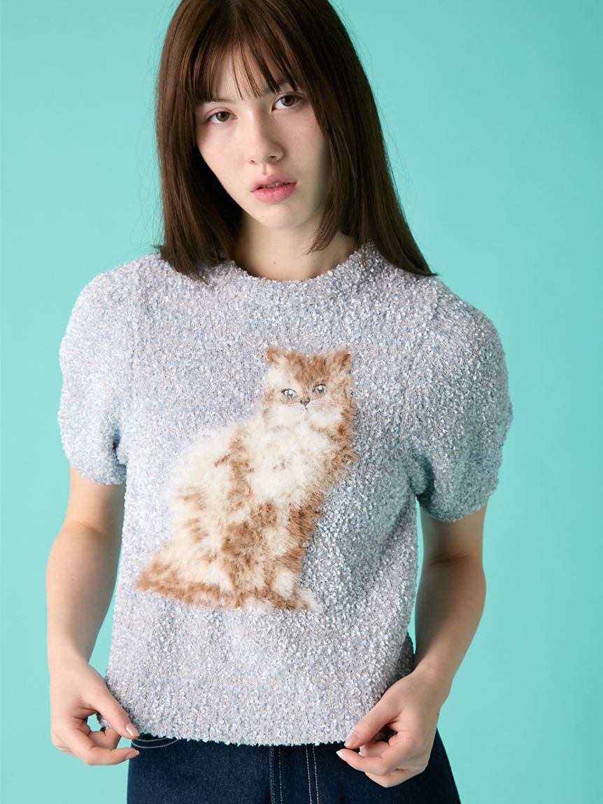 FURFUR「キャットモチーフジャガードニットトップス」|ニット・セーター|