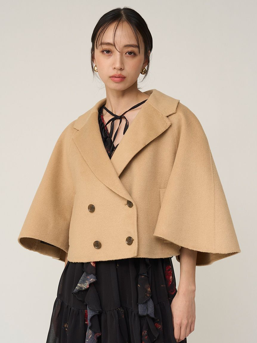 SNIDEL「リバーポンチョショートコート」|ピーコート|