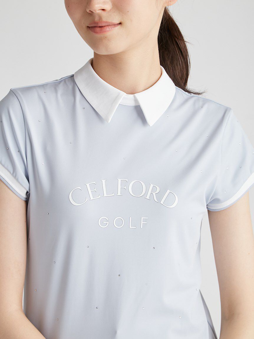 CELFORD「【CELFORD GOLF】　襟付きラインストーンプリントＴ」|その他|