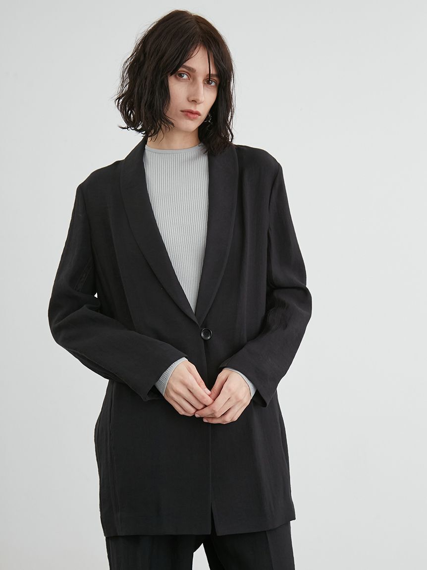 styling/「【セットアップ対応】バックサテンジャケット」|テーラードジャケット|BLK