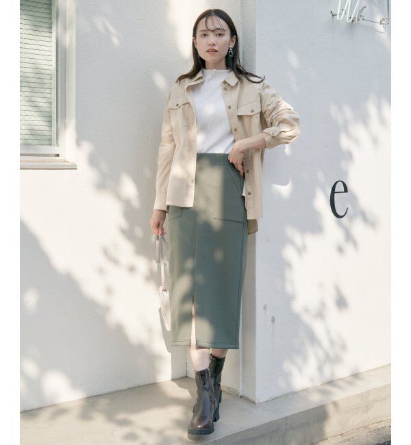 ikka「【洗濯機で洗える】GOKU楽ダンボールタイトスカート」|スカート|