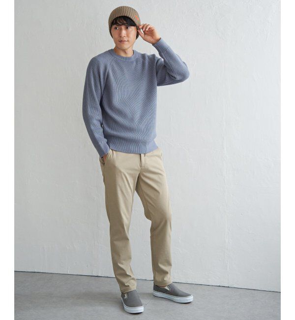 ikka「ウォッシャブル畦クルーネックニット」|プルオーバー|