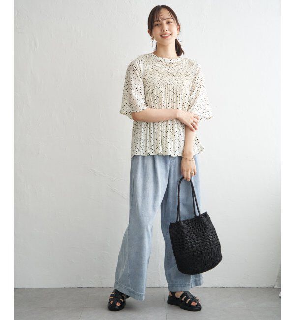 ikka「雑材ラメメッシュトートバッグ」|その他|