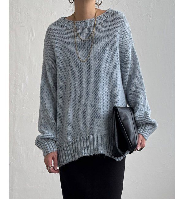 Lbc with Life「モヘヤタッチオーバサイズニット」|カーディガン|