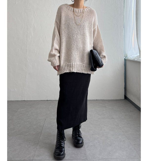 Lbc with Life「モヘヤタッチオーバサイズニット」|カーディガン|