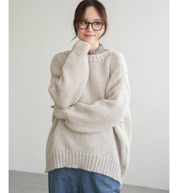 Lbc with Life「モヘヤタッチオーバサイズニット」|カーディガン|