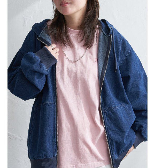 VENCE share style「デニム・キャンバスフルジップパーカー」|ブルゾン・スタジャン|