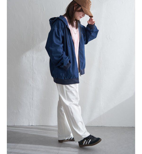 VENCE share style「デニム・キャンバスフルジップパーカー」|ブルゾン・スタジャン|