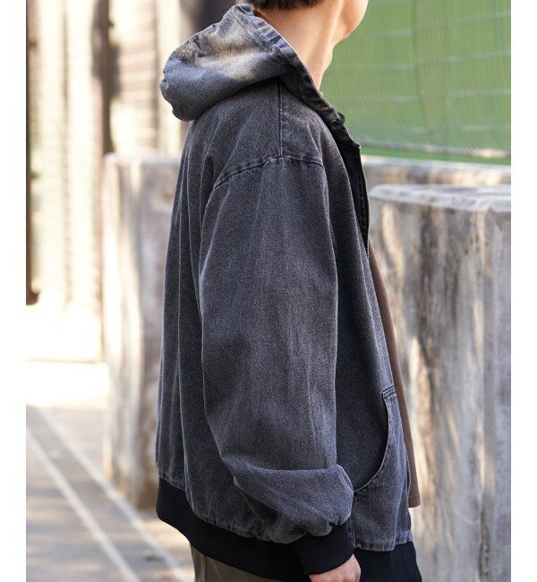 VENCE share style「デニム・キャンバスフルジップパーカー」|ブルゾン・スタジャン|