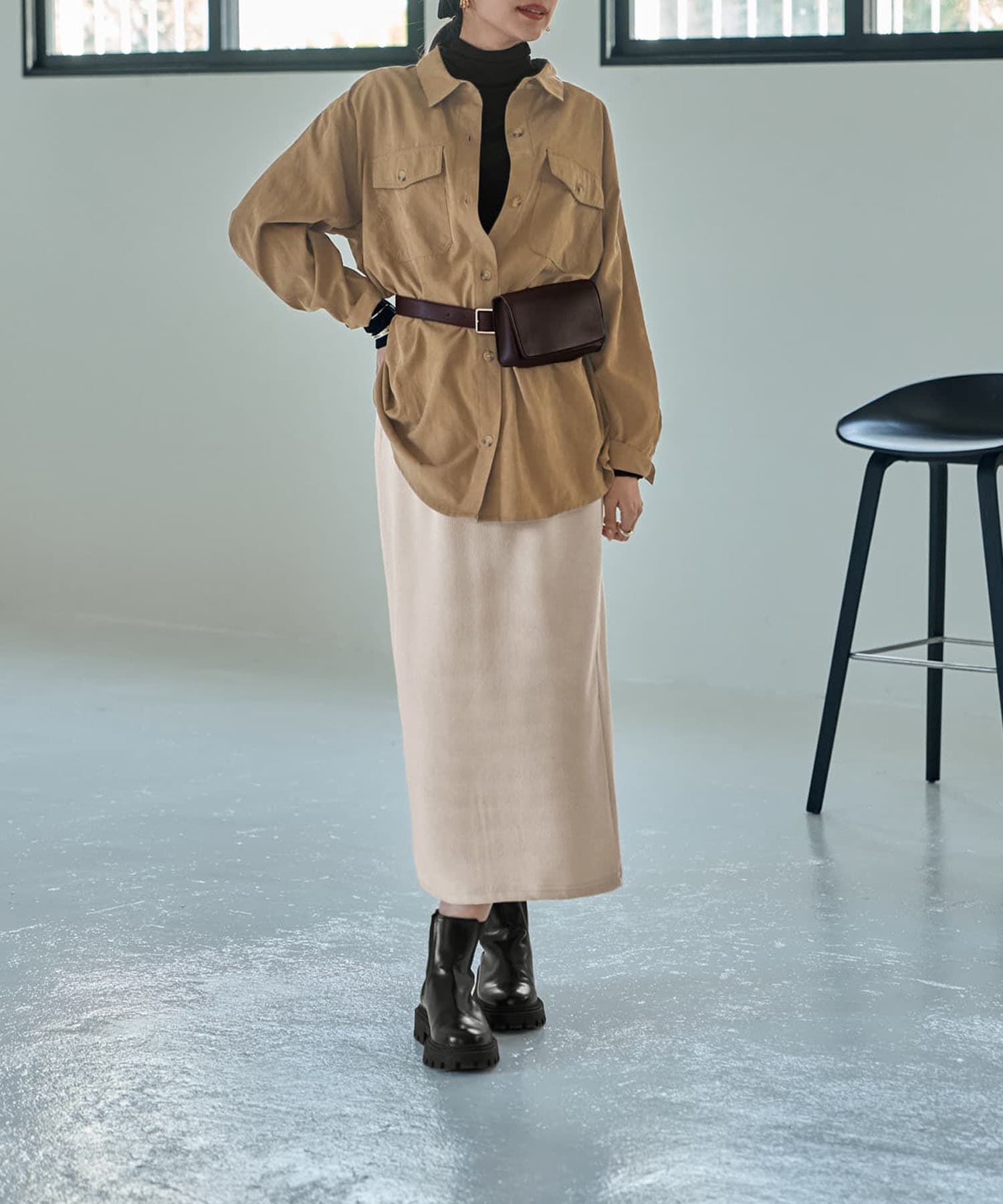 STYLE DELI「表面リブストレッチペンシルスカート」|スカート|