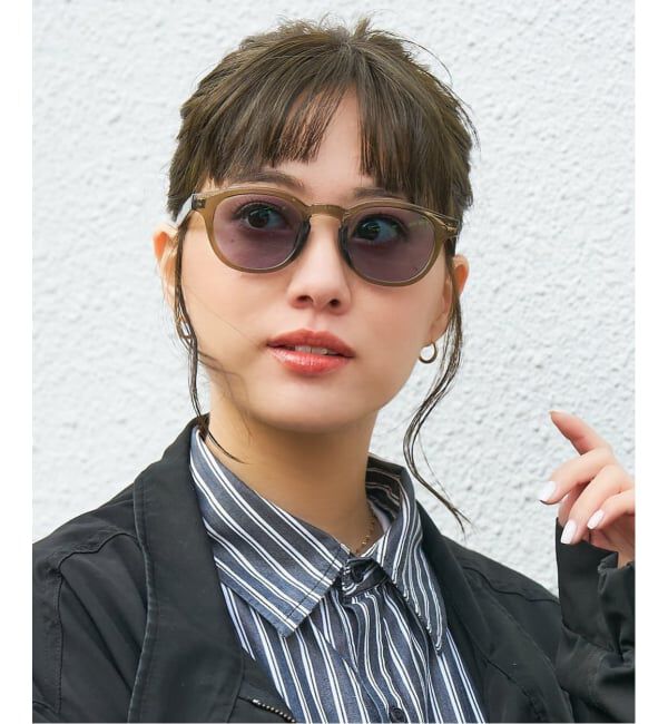  「ウエリントン型サングラス｜調光 レンズの色が変わる 軽量 紫外線防止｜Zoff｜」|サングラス|オリーブ