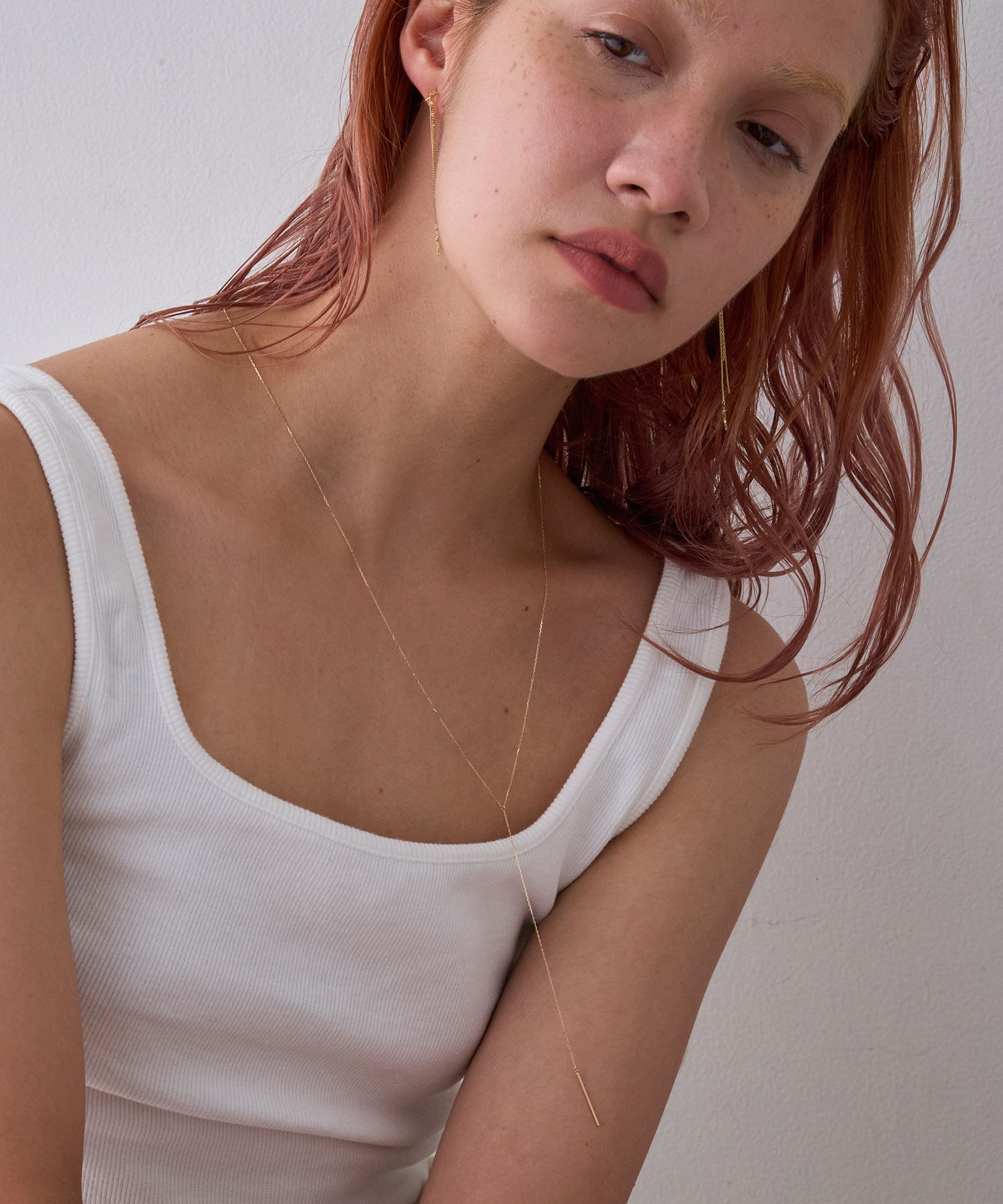 JUPITER「【K10】Y字バーロングネックレス」|ネックレス|