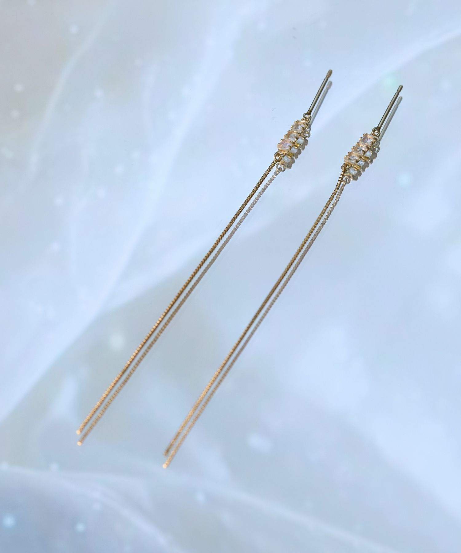 JUPITER「【K10】天然石チェーンピアス/ラブラドライト/ホワイトトパーズ」|ピアス|