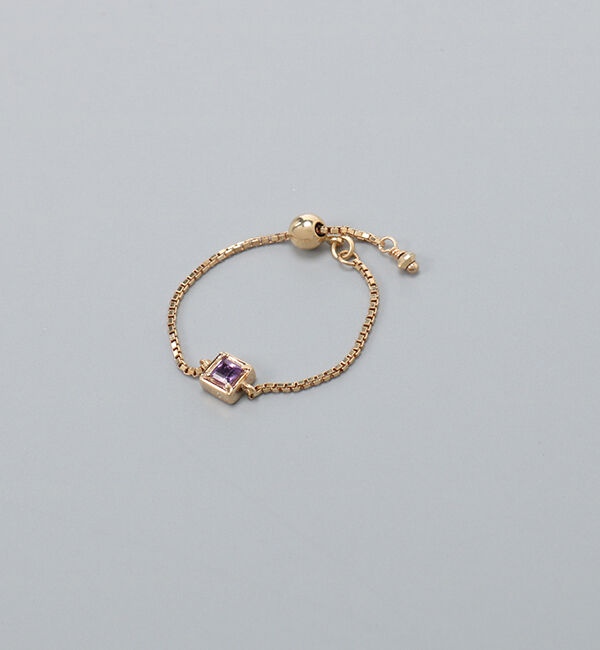 JUPITER「【K10】天然石チェーンリング/2月誕生石/アメシスト」|リング|2月