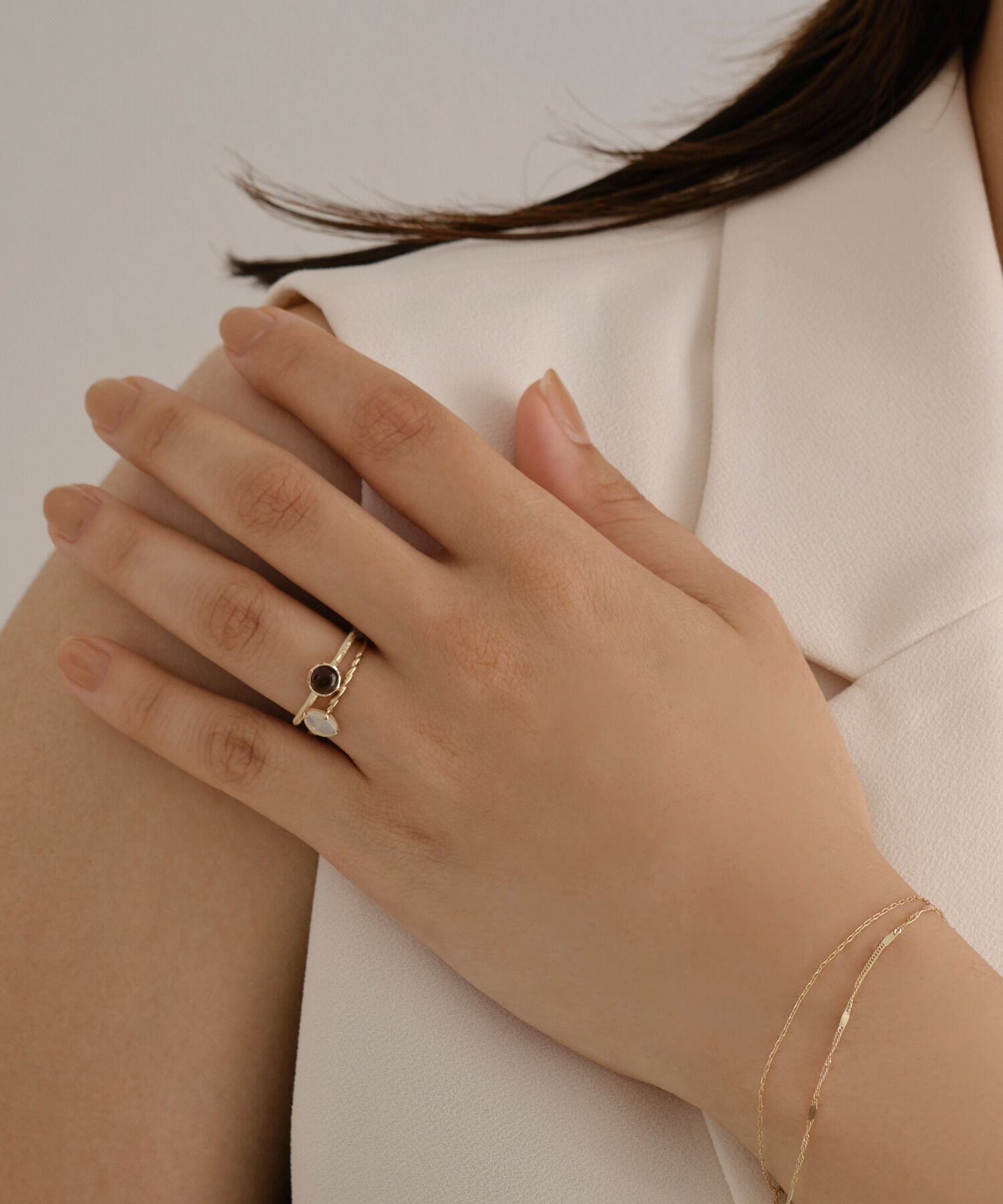 JUPITER「【K10】天然石スターダストリング　スモーキークォーツ」|リング|