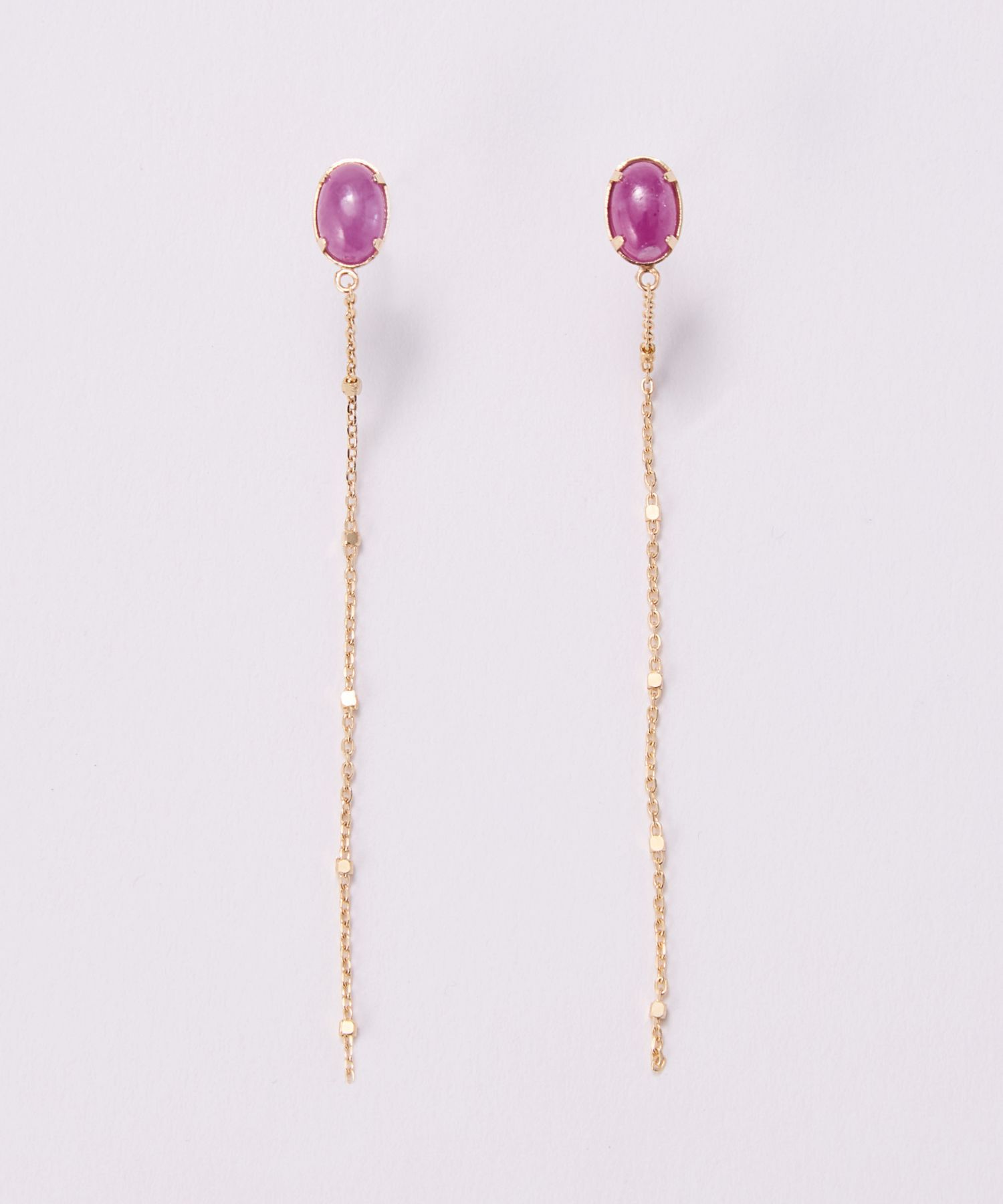 JUPITER「【K10】天然石ロングピアス ルビー」|ピアス|