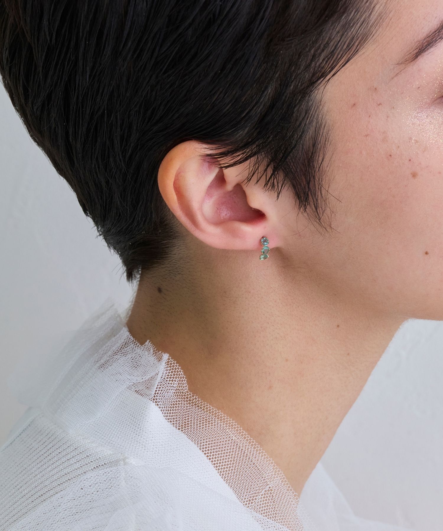 JUPITER「【K10】天然石フープピアス　グリーンクォーツ」|ピアス|