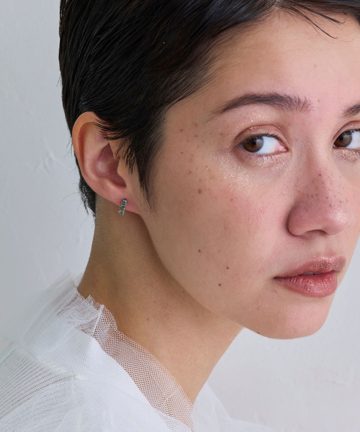 JUPITER「【K10】天然石フープピアス　グリーンクォーツ」|ピアス|