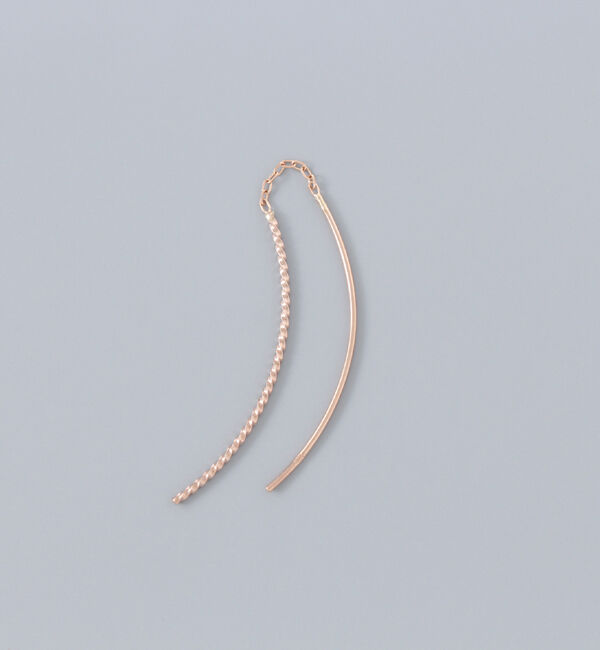 Phoebe「【K10】クロスラインアメリカンピアス　ローズゴールド／BOX付き」|ピアス|