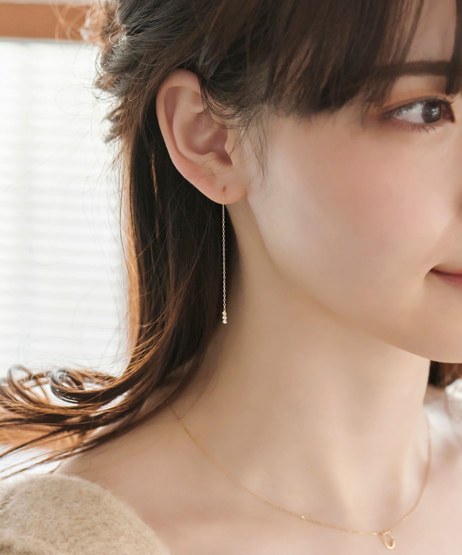  「【K10】スウィングビジューアメリカンピアス/BOX付き」|ピアス|