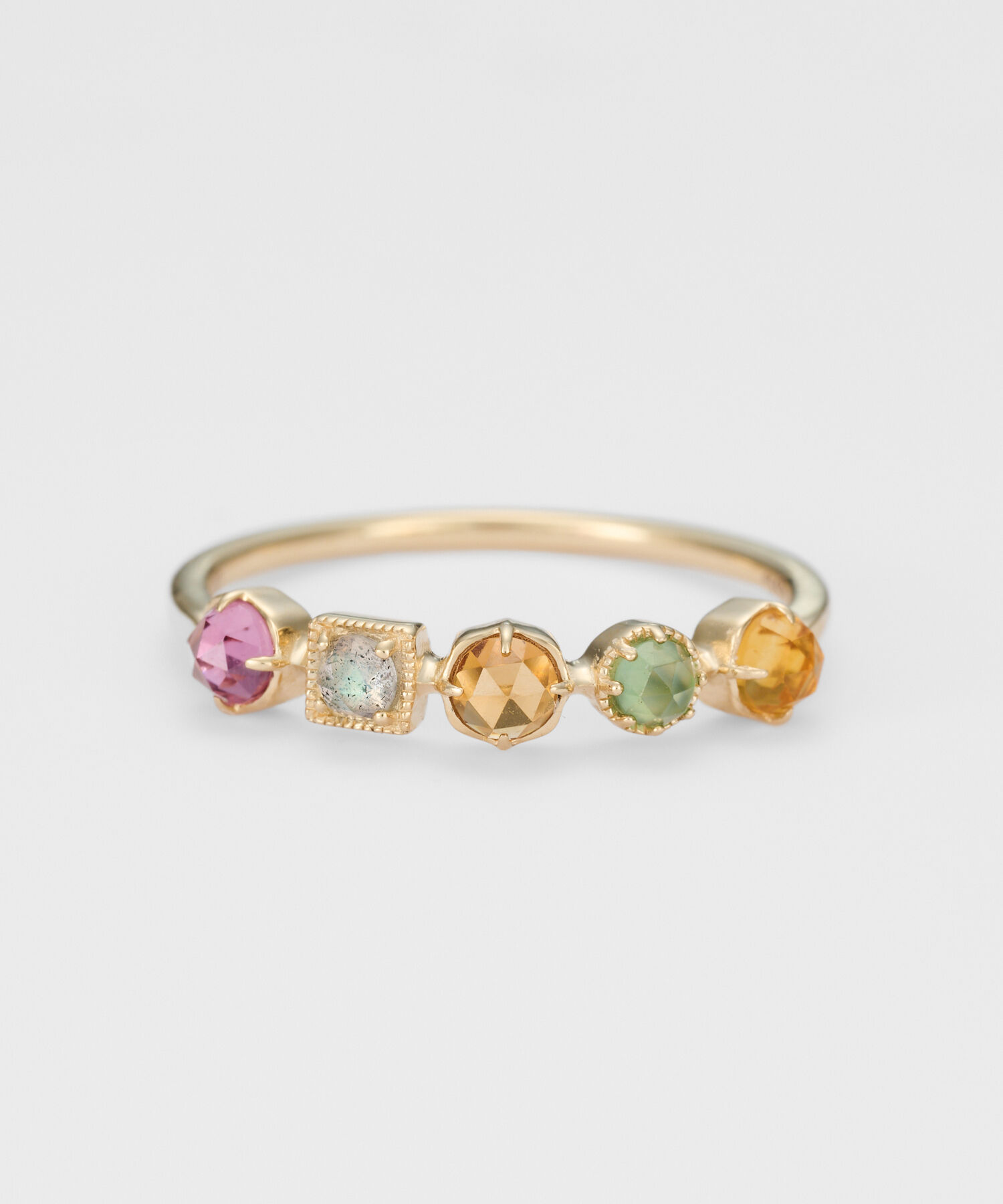 agete「K10マルチストーンリング」|リング|ミックス