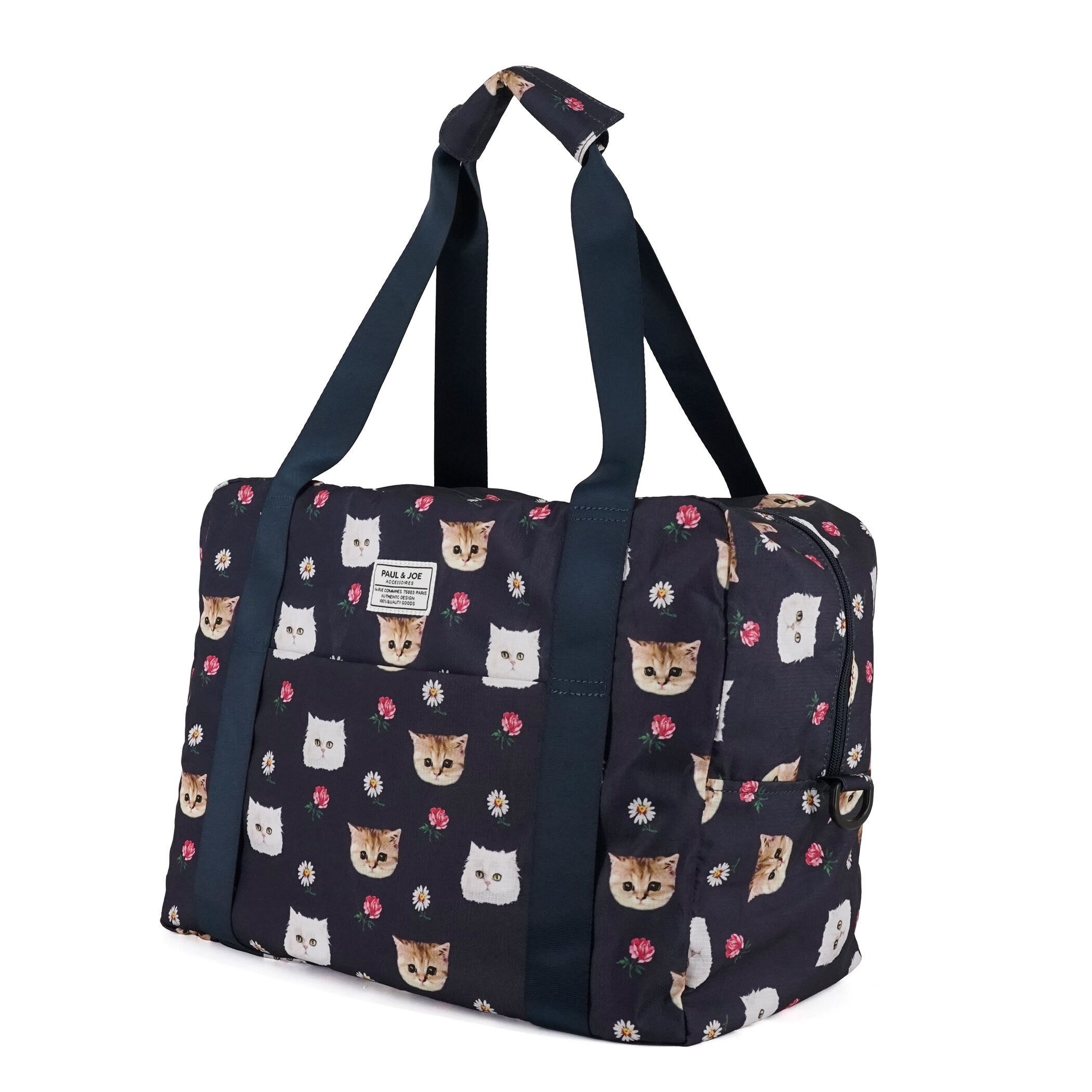 PAUL&JOE「折りたたみボストンバッグ／ジブシー＆ヌネット総柄」|ボストンバッグ|