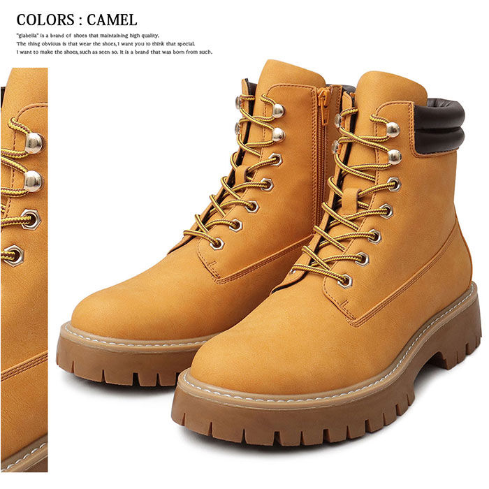 BACKYARD FAMILY「glabella グラベラ ブーツ メンズ glbb308 通販 ワークブーツ レースアップブーツ」|ショートブーツ|