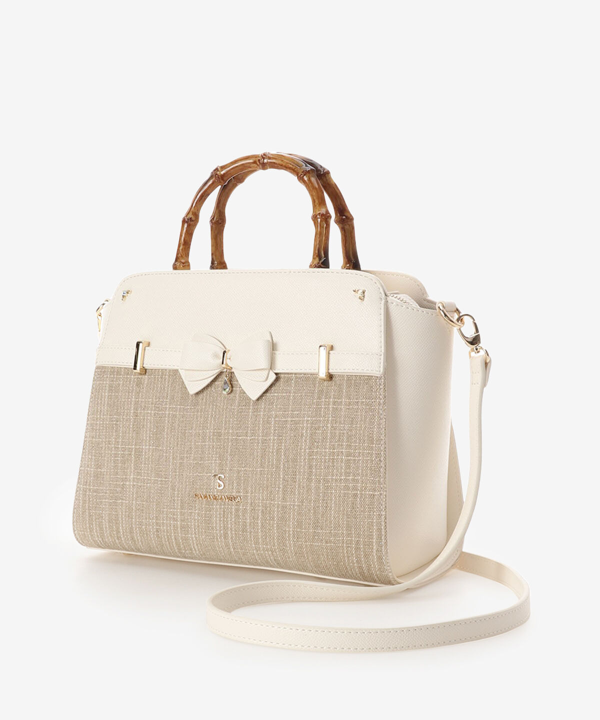 Samantha Vega「マテリアルアクセントリボンハンドバッグ」|ハンドバッグ|