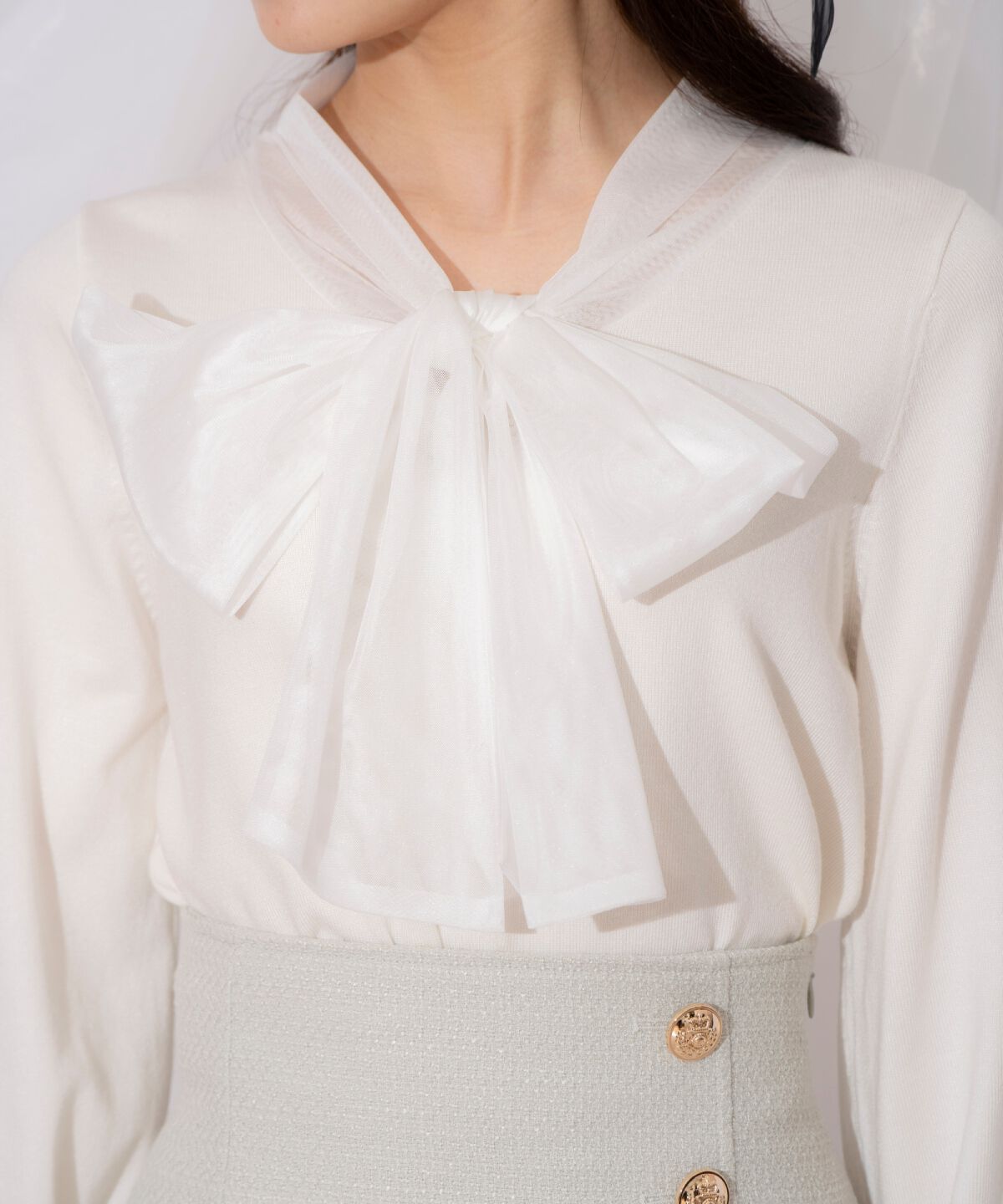 WILLSELECTION「レイヤード風ボウタイニット」|ニット・セーター|