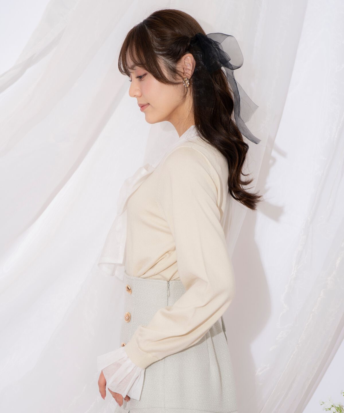 WILLSELECTION「レイヤード風ボウタイニット」|ニット・セーター|