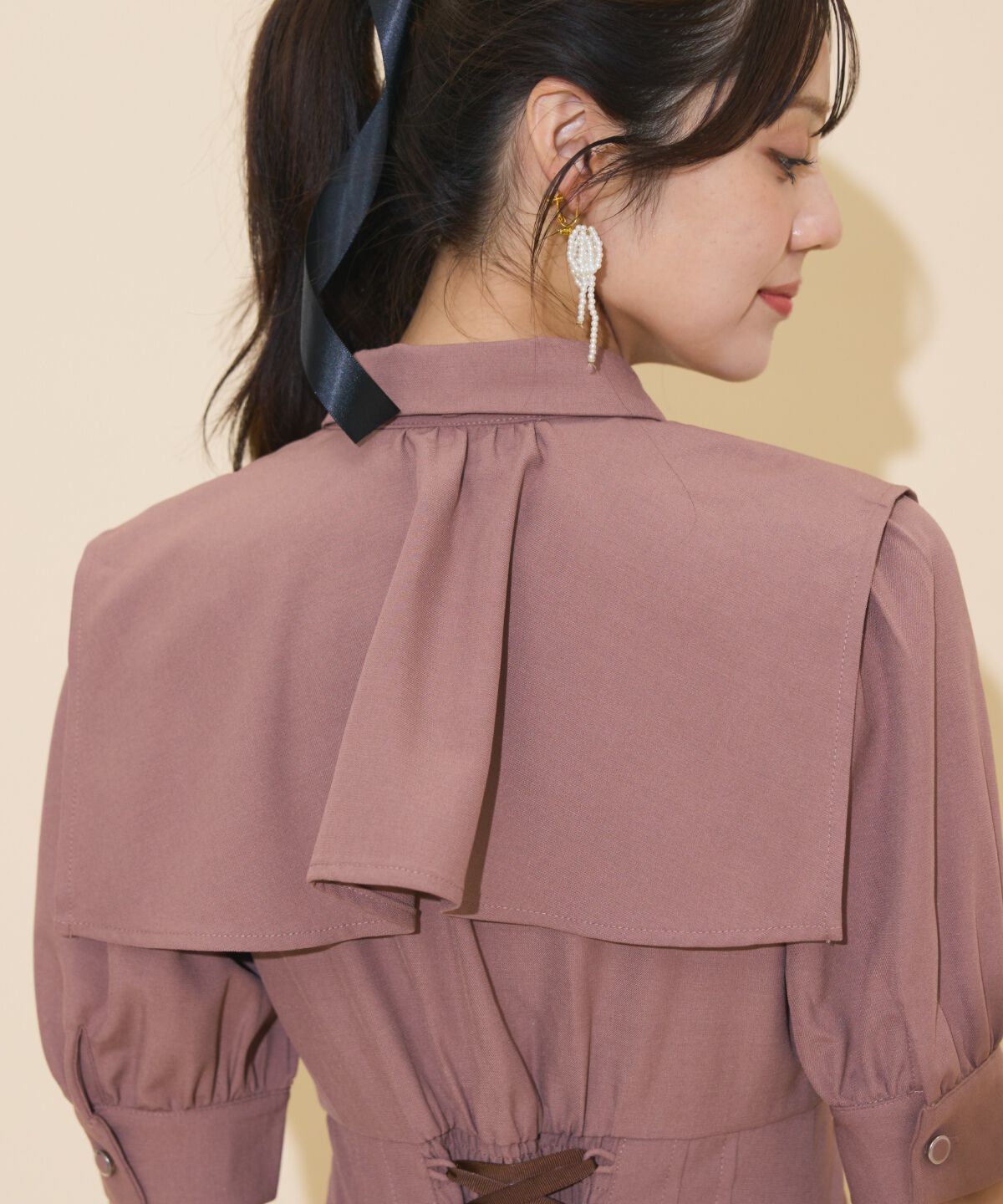 WILLSELECTION「スクエアラッフルシャツワンピース」|ワンピース|