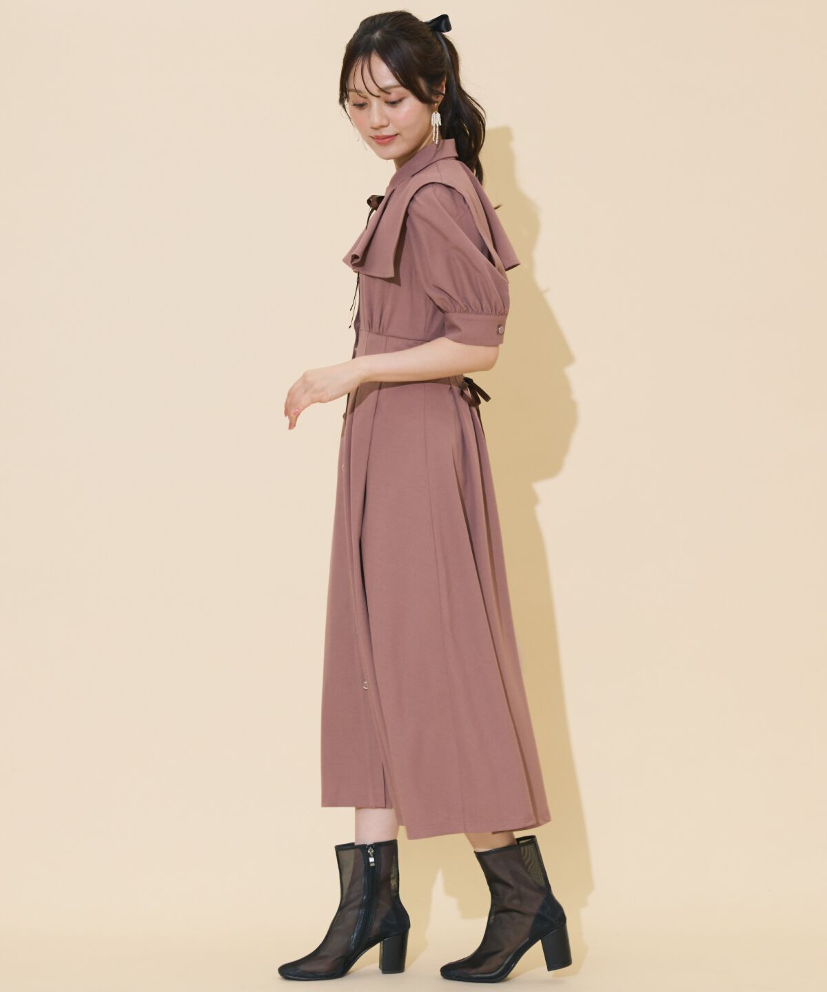 WILLSELECTION「スクエアラッフルシャツワンピース」|ワンピース|