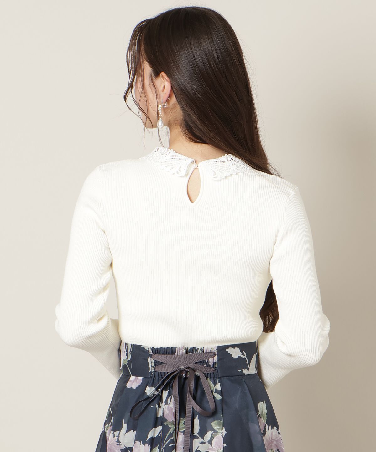WILLSELECTION「リボンレースカラーフレアスリーブニット」|ニット・セーター|