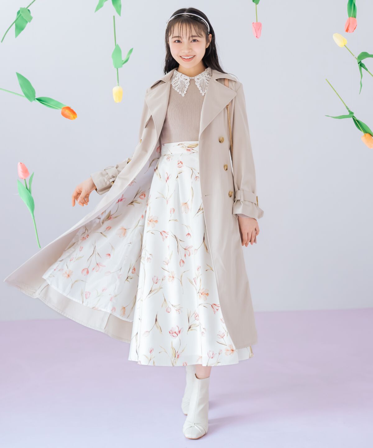 WILLSELECTION「リボンレースカラーフレアスリーブニット」|ニット・セーター|