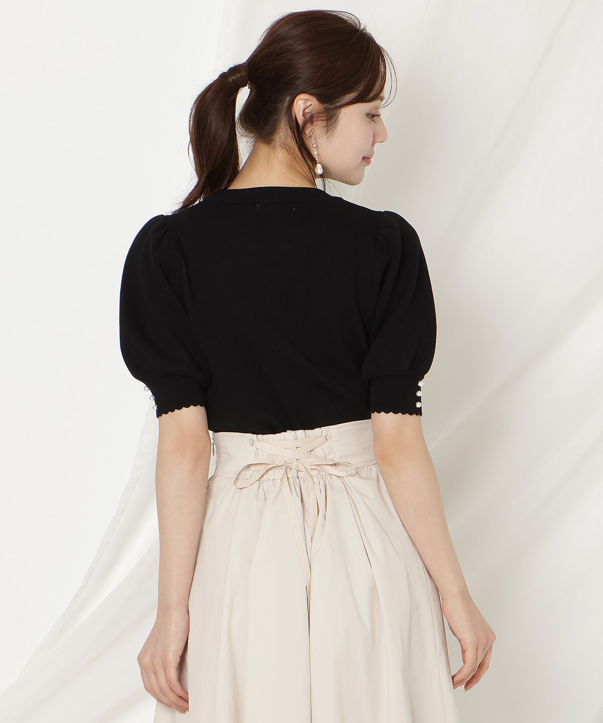 WILLSELECTION「リボンジャガードパフニット」|ニット・セーター|