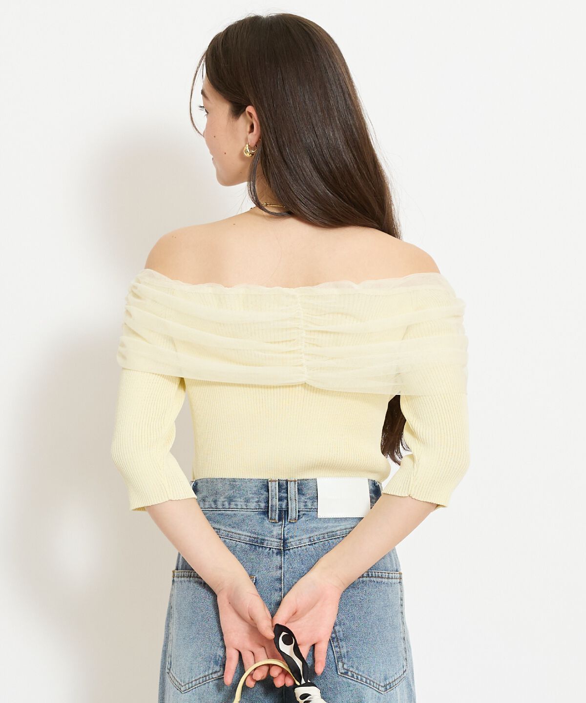 WILLSELECTION「リボンチュールレイヤードリブニット」|ニット・セーター|