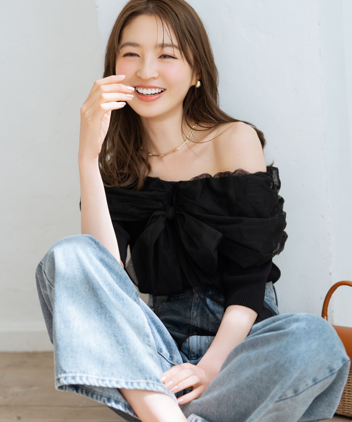 WILLSELECTION「リボンチュールレイヤードリブニット」|ニット・セーター|